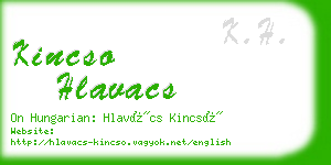 kincso hlavacs business card